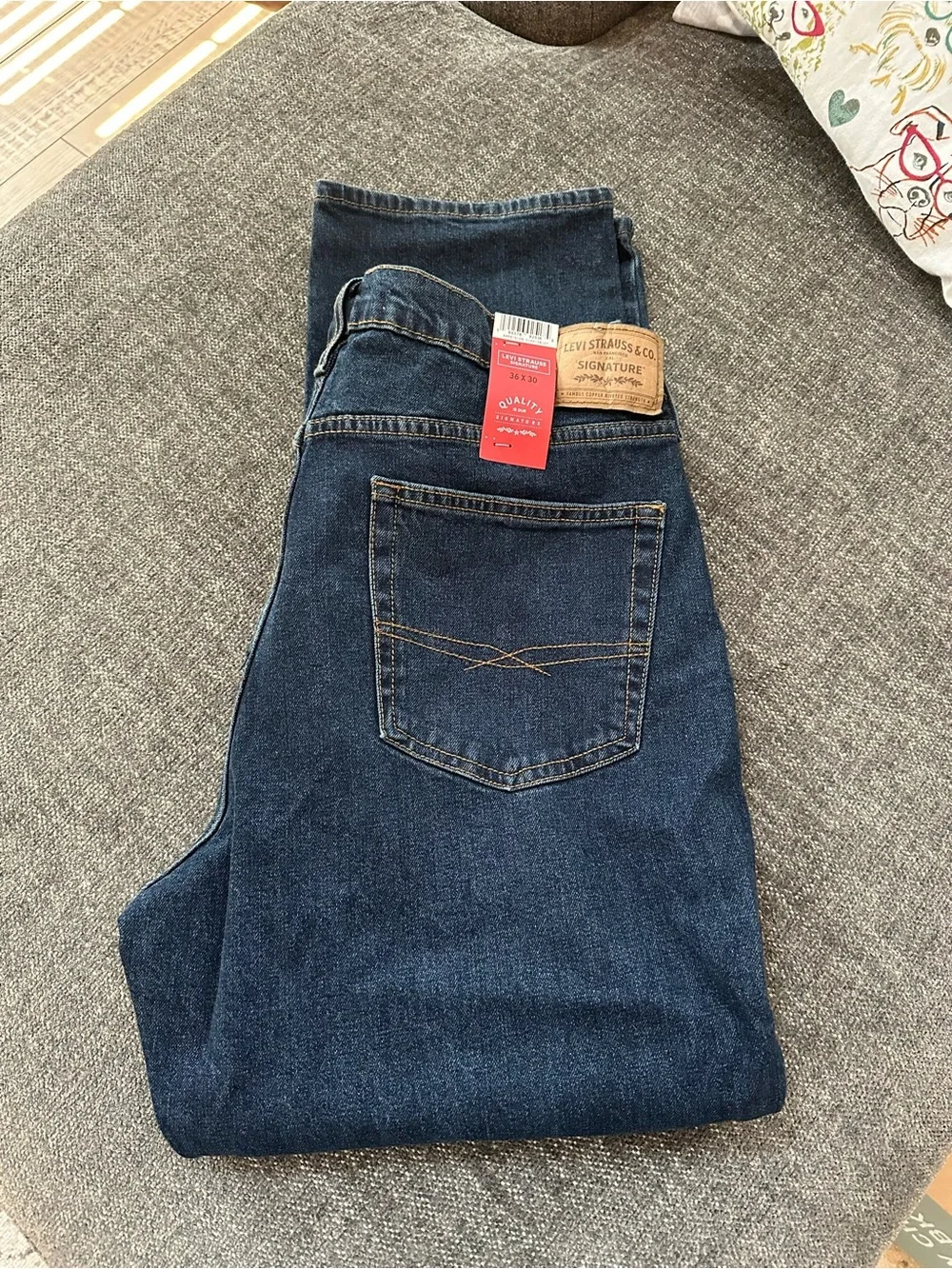 Levi's Men's Straight-Leg Jeans in Dark Blue Denim